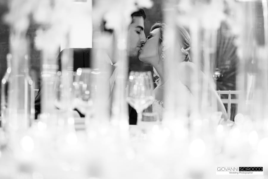 Bride and Groom kiss