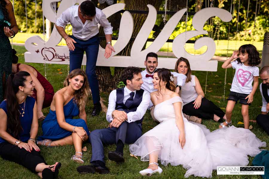 foto di gruppo sposi